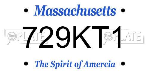 729KT1 Massachusetts License Plate
