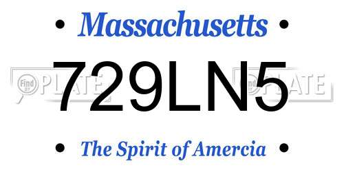 729LN5 Massachusetts License Plate