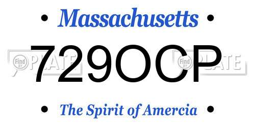 729OCP Massachusetts License Plate