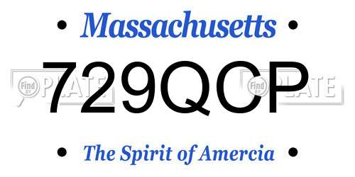 729QCP Massachusetts License Plate