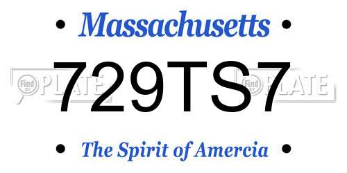 729TS7 Massachusetts License Plate