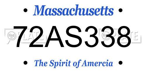 72AS338 Massachusetts License Plate