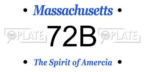 72B Massachusetts License Plate