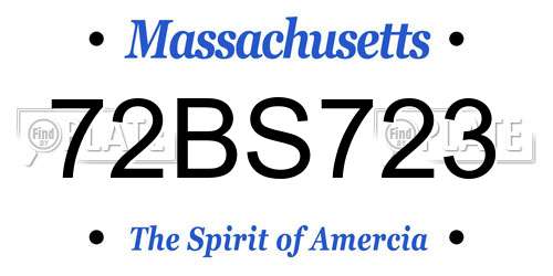 72BS723 Massachusetts License Plate