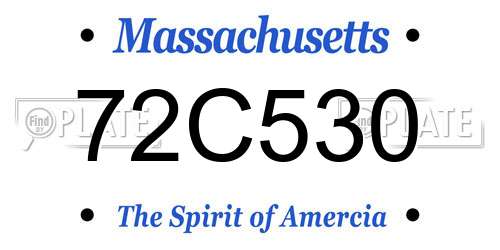 72C530 Massachusetts License Plate