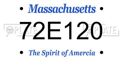 72E120 Massachusetts License Plate