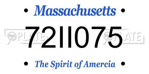 72II075 Massachusetts License Plate