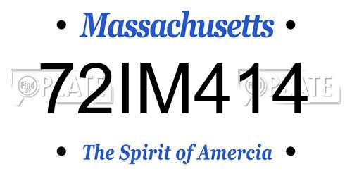 72IM414 Massachusetts License Plate