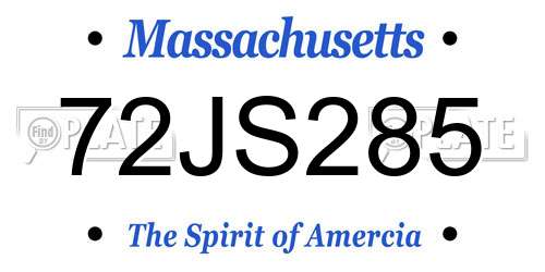 72JS285 Massachusetts License Plate