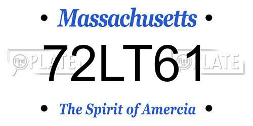 72LT61 Massachusetts License Plate