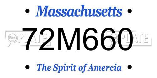 72M660 Massachusetts License Plate