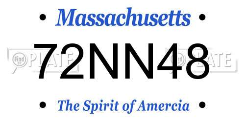 72NN48 Massachusetts License Plate