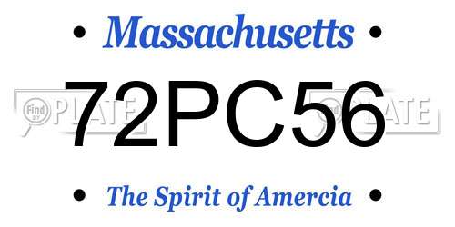 72PC56 Massachusetts License Plate