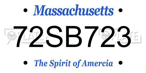 72SB723 Massachusetts License Plate