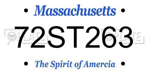 72ST263 Massachusetts License Plate