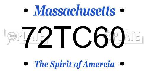 72TC60 Massachusetts License Plate