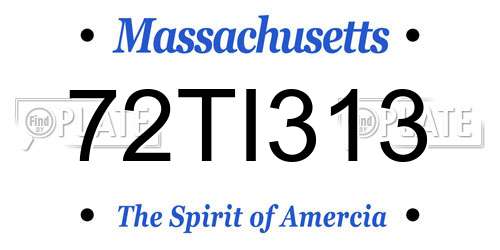 72TI313 Massachusetts License Plate