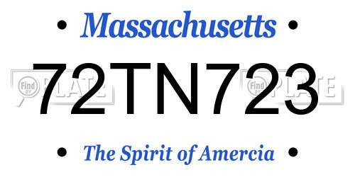 72TN723 Massachusetts License Plate