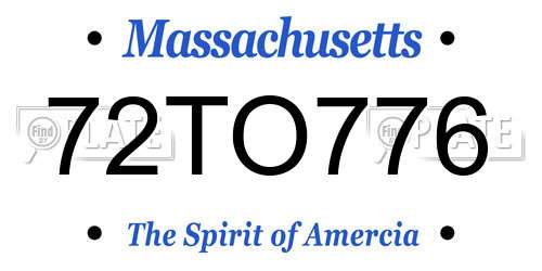 72TO776 Massachusetts License Plate
