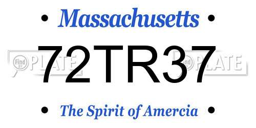 72TR37 Massachusetts License Plate