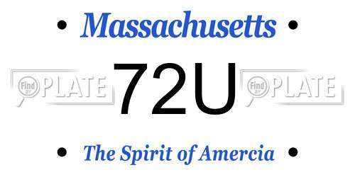 72U Massachusetts License Plate