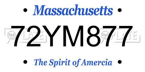 72YM877 Massachusetts License Plate