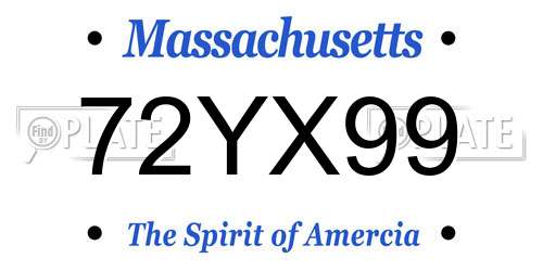 72YX99 Massachusetts License Plate