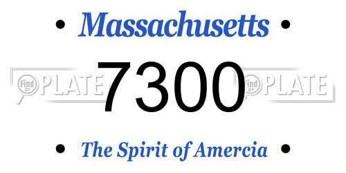 7300 Massachusetts License Plate