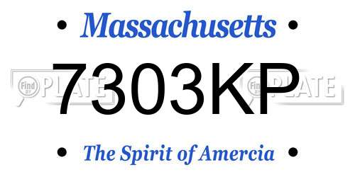7303KP Massachusetts License Plate