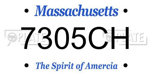 7305CH Massachusetts License Plate
