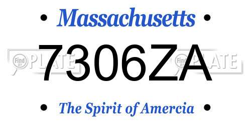 7306ZA Massachusetts License Plate