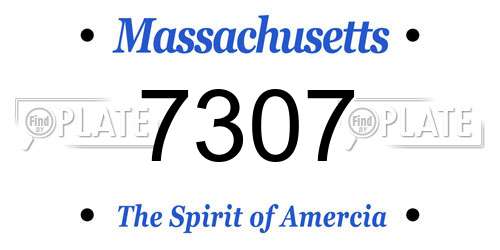 7307 Massachusetts License Plate