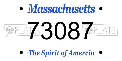 73087 Massachusetts License Plate