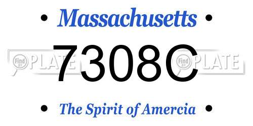 7308C Massachusetts License Plate