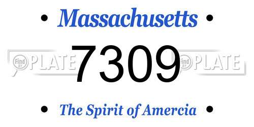 7309 Massachusetts License Plate