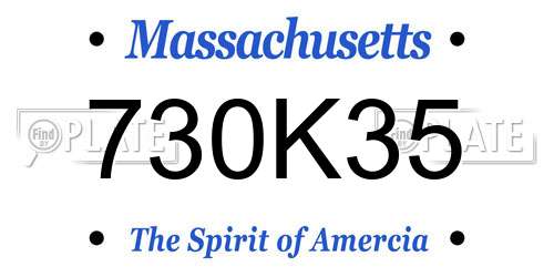 730K35 Massachusetts License Plate