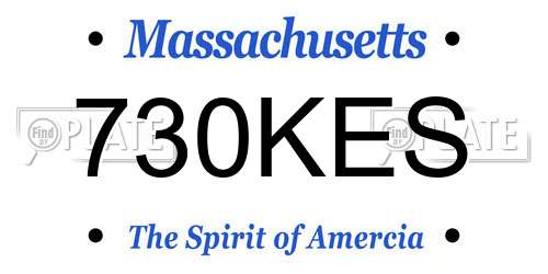 730KES Massachusetts License Plate
