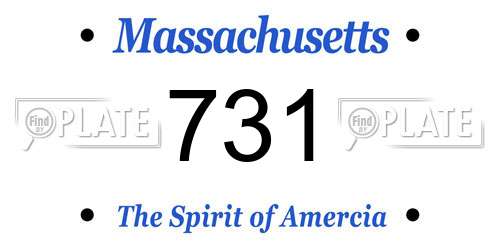 731 Massachusetts License Plate