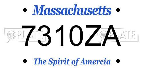7310ZA Massachusetts License Plate