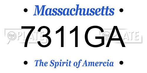 7311GA Massachusetts License Plate