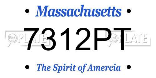 7312PT Massachusetts License Plate