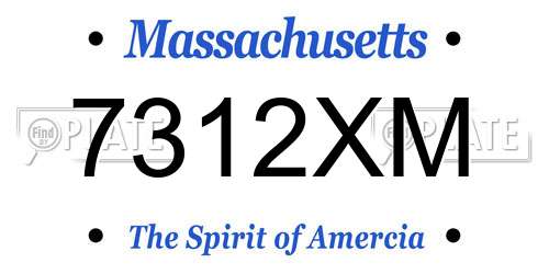 7312XM Massachusetts License Plate