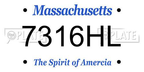 7316HL Massachusetts License Plate
