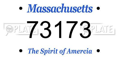 73173 Massachusetts License Plate