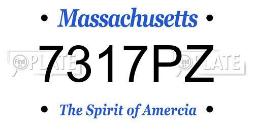 7317PZ Massachusetts License Plate
