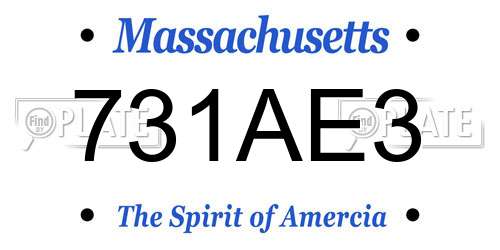 731AE3 Massachusetts License Plate