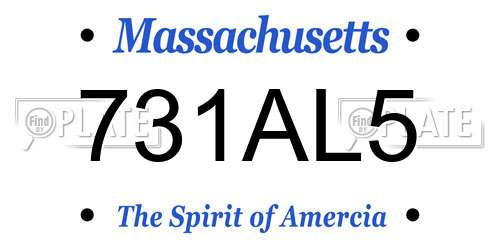 731AL5 Massachusetts License Plate