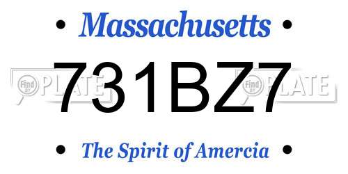 731BZ7 Massachusetts License Plate