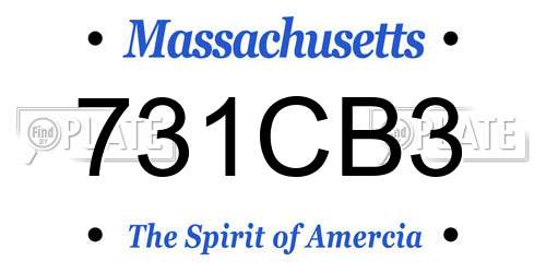 731CB3 Massachusetts License Plate