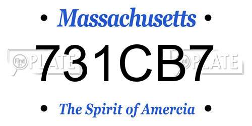 731CB7 Massachusetts License Plate